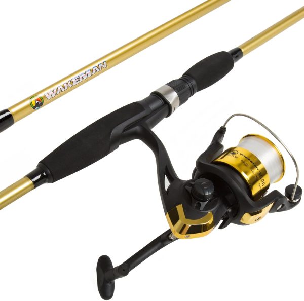 Fishing Rod and Reel Combo - 2pc Strike Series Medium Action 78-Inch Spinning Reel Fishing Pole - Fishing Gear for Bass and Trout by Wakeman