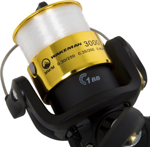 Fishing Rod and Reel Combo - 2pc Strike Series Medium Action 78-Inch Spinning Reel Fishing Pole - Fishing Gear for Bass and Trout by Wakeman - Image 4